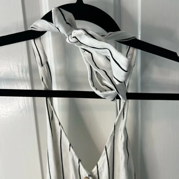 Stradivarius Women Wide Leg Halter Neck Jumpsuit Striped Size- Small - Picture 5 of 8